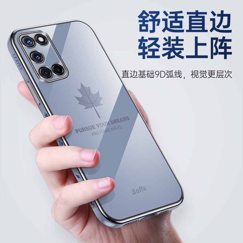 Ốp Điện Thoại Silicon Vuông Họa Tiết Lá Phong Hoạt Hình Kèm Dây Đeo Cho Xiaomi Redmi 10 10X K20 K30 K40 PRO K30S