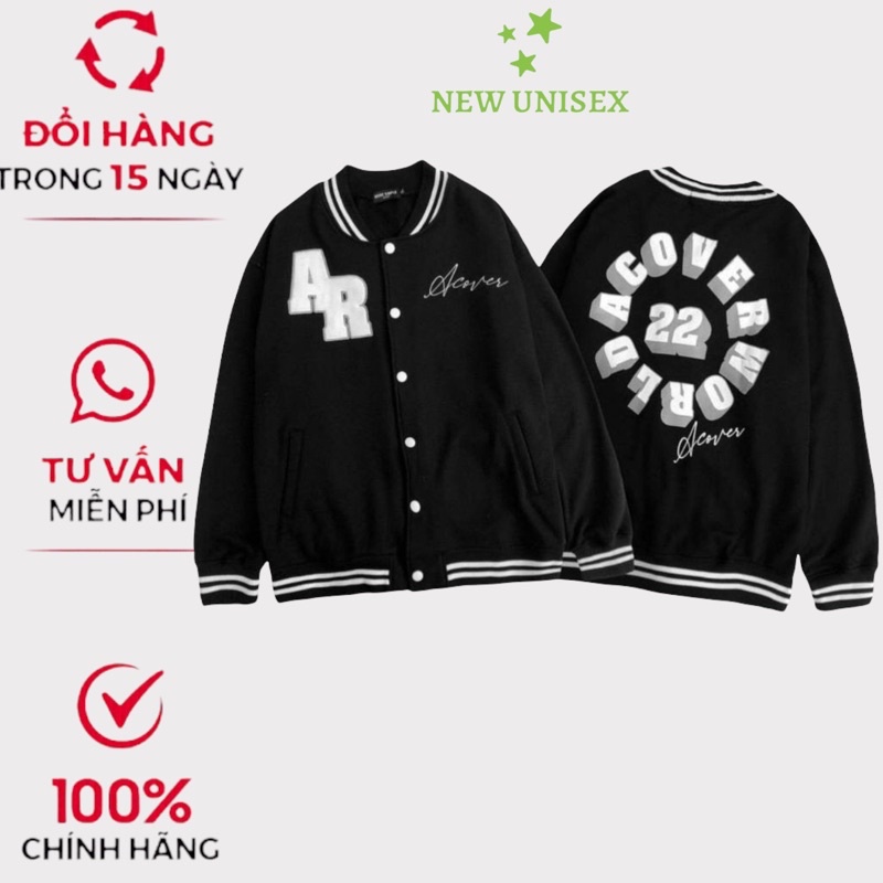 Áo Khoác Bomber Nam Nữ, Kiểu Dáng Trẻ Trung Phối Chữ Lớn Cá Tính T09 [NewUnisex]