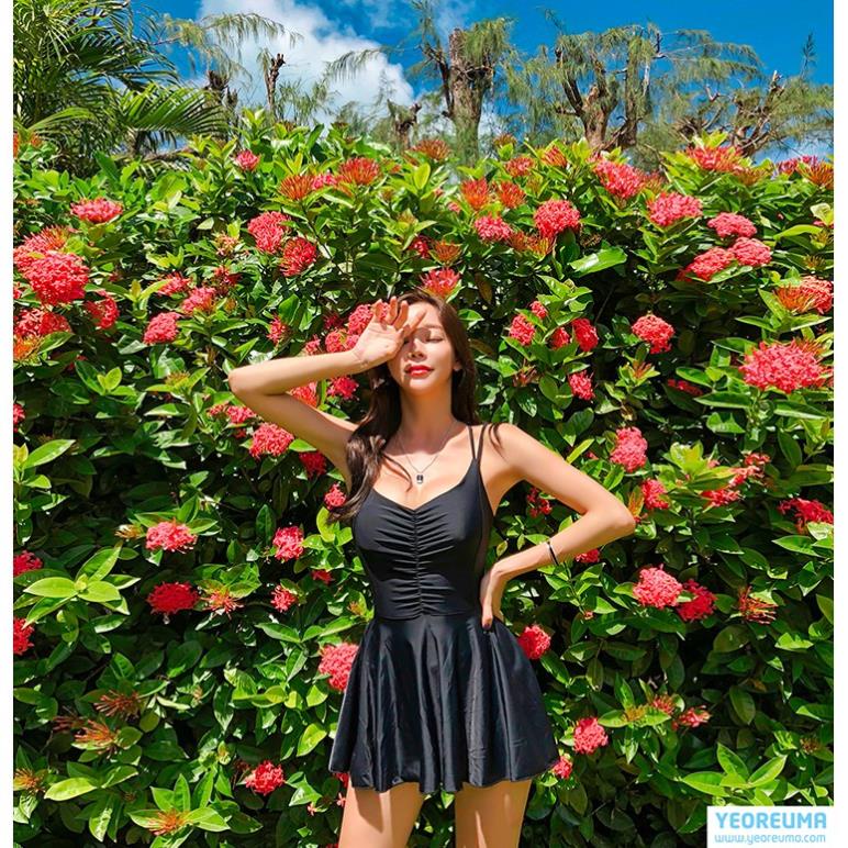 Váy Đầm Đi Biển, Đồ Bơi Nữ, Bikini Đẹp Nhún Liền Chéo Lưng SAVVY * | BigBuy360 - bigbuy360.vn