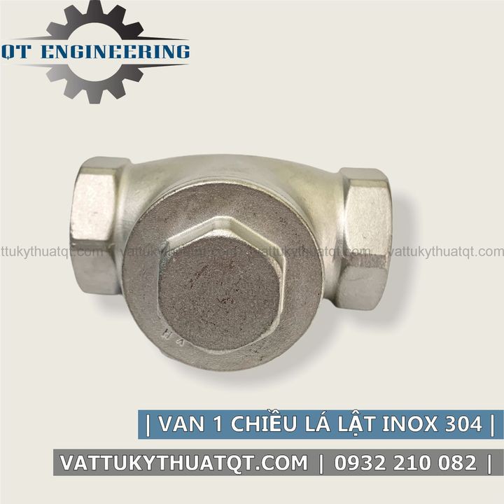 Van 1 Chiều Lá Lật Inox 304 | Nối Ren | DN15, DN20, DN25
