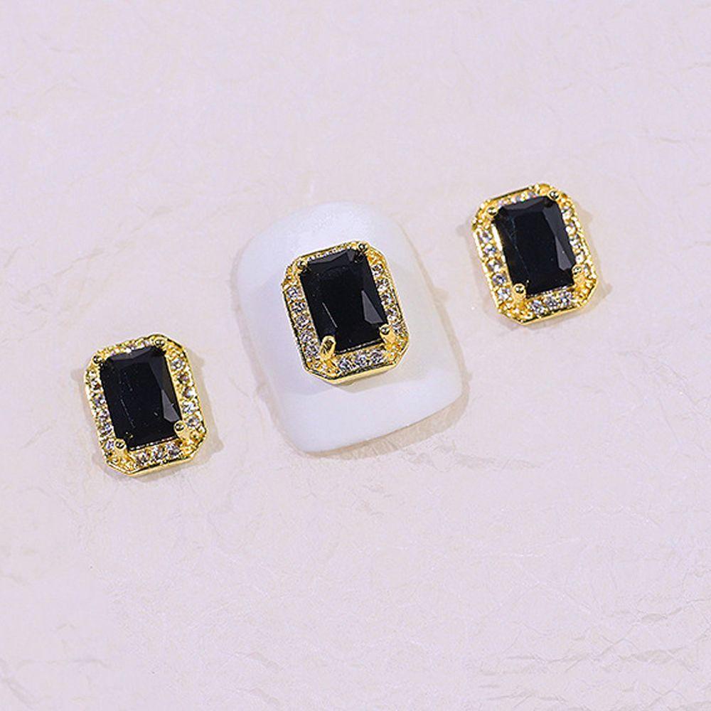 Miếng Dán Trang Trí Móng Tay Xinh Xắn|Phụ Kiện Trang Trí Móng Tay 3D Hình Chữ Nhật Lấp Lánh Sang Trọng Thời Trang Cho Nữ