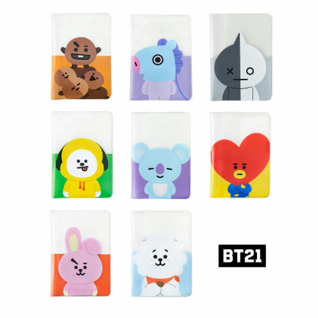 Passport case nhựa trong BT21 official.