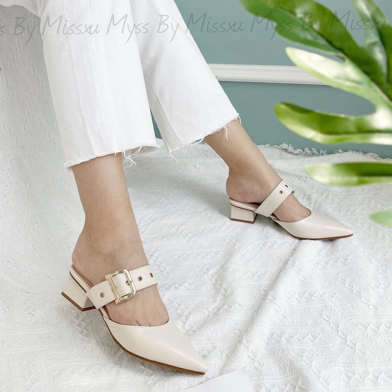 Giày sục nữ mũi nhọn cài khoen 5 cm thời trang MYSS - SU130