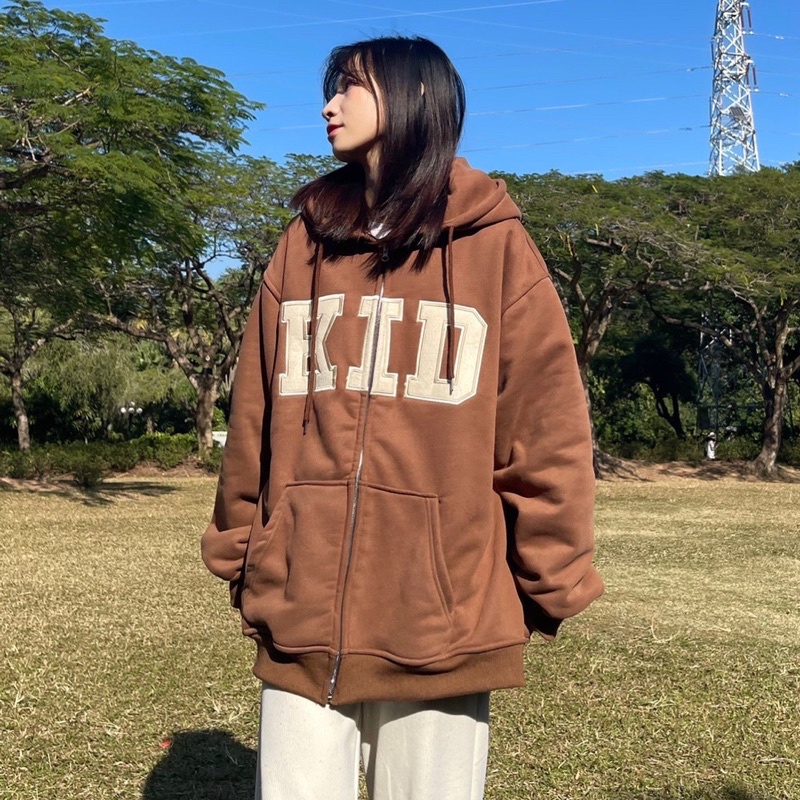 Áo khoác Nỉ Bông Thêu KID cao cấp form rộng Unisex ZooZoo