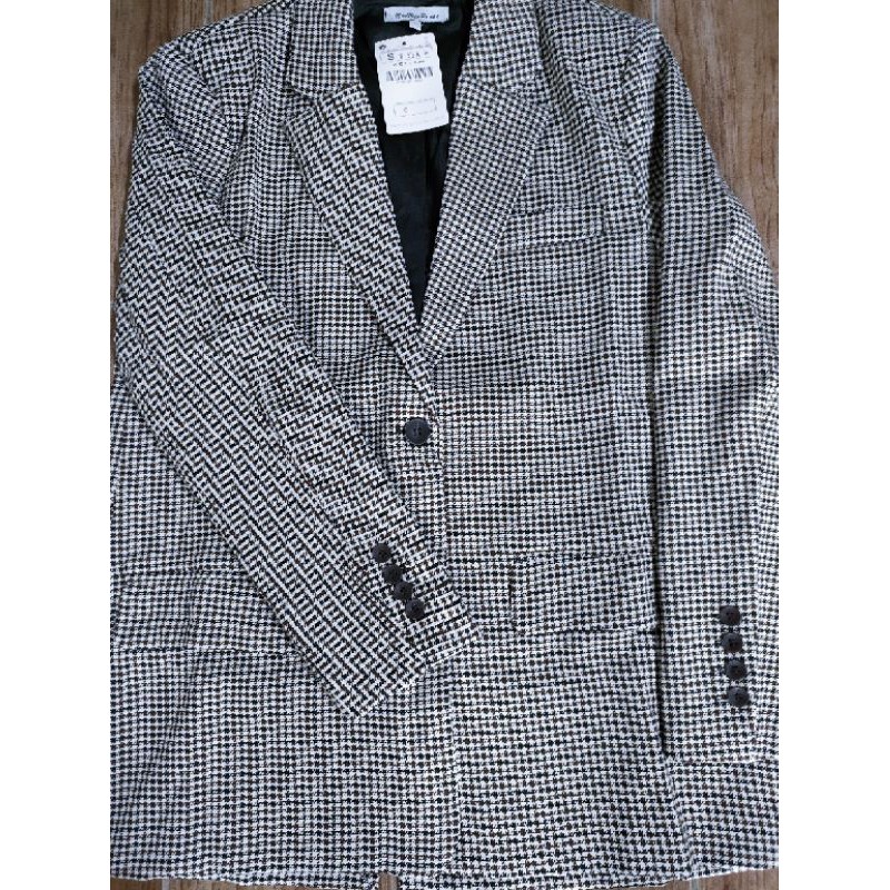 (Hàng Đẹp CC)Ảnh thật 3 hình cuối-HC297.Áo blazer kiểu Zara houndstooth sang chảnh