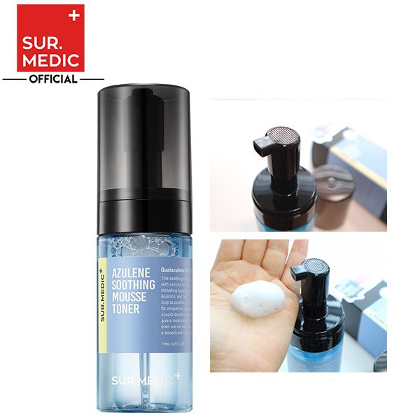 Toner Sur Medic Nước Cân Bằng Dạng Bọt Mịn Làm Dịu Da Sur.Medic+ Azulene Soothing Mousse Toner 110ml [CHÍNH HÃNG]