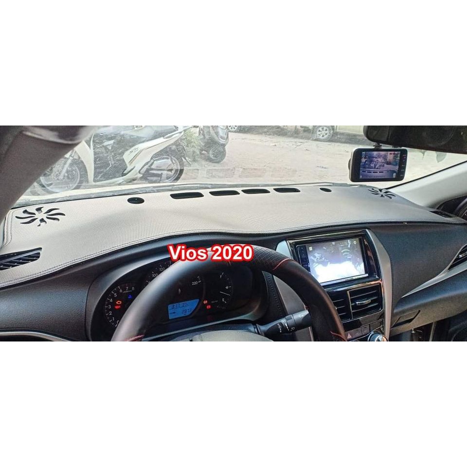 Thảm taplo da ô tô Toyota Vios 2015-2022 , thảm chống nắng da carbon. Hàng đẹp xuất sắc