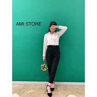 [Thanh Lý Nghỉ Bán] Áo sơ mi trắng Ami cổ đức dáng basic SM0203