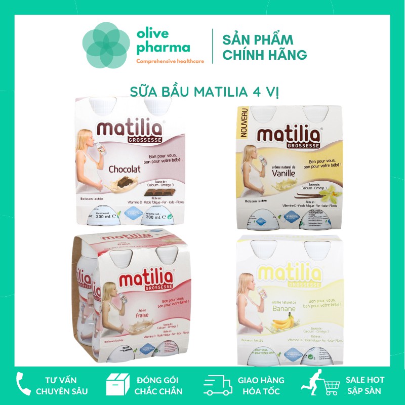 Sữa bầu matilia Pháp đủ vị (4hộpx200ml)