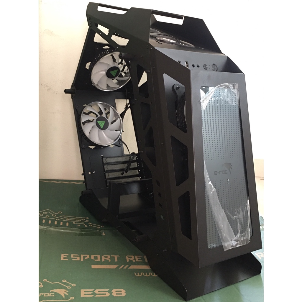 VỎ CASE TRANSFORMER VSP ESPORT REPUBLIC OF GAMERS ES8 + 6 fan led RGB - Black Pink White