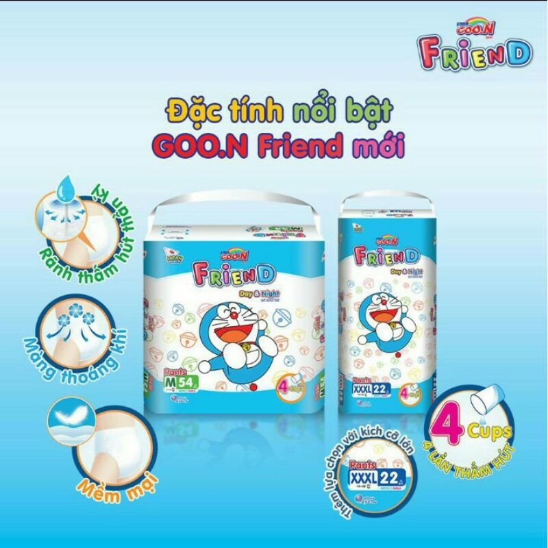 Bỉm quần GOON FRIEND MẪU MỚI (M54+6),(L46+5),(XL40+6((XXL34+6)