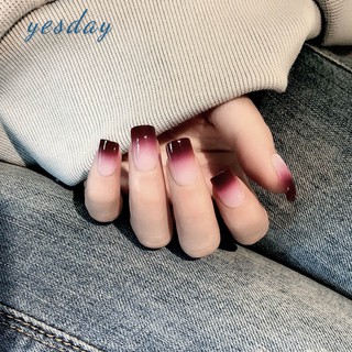 ✨YD❤ 24 Piece Boxed Gradient Long Fake Nails Finished Nail Patch