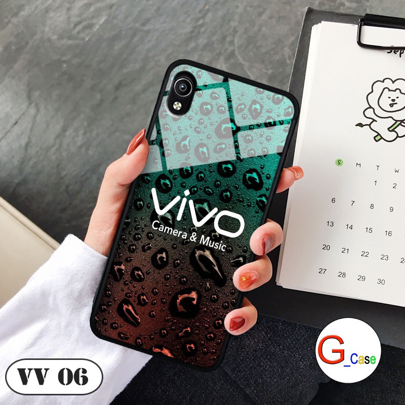 Ốp lưng Vivo Y91C - lưng kính in logo hãng điện thoại