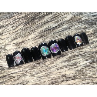 [NailBox] Móng úp thiết kế ẩn bướm viền metan