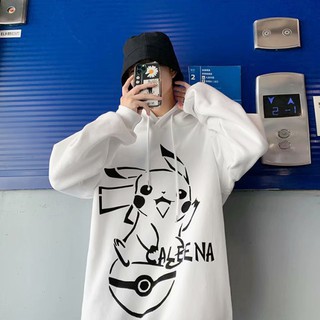 Áo len có mũ trùm đầu in hình Pikachu thời trang mùa thu