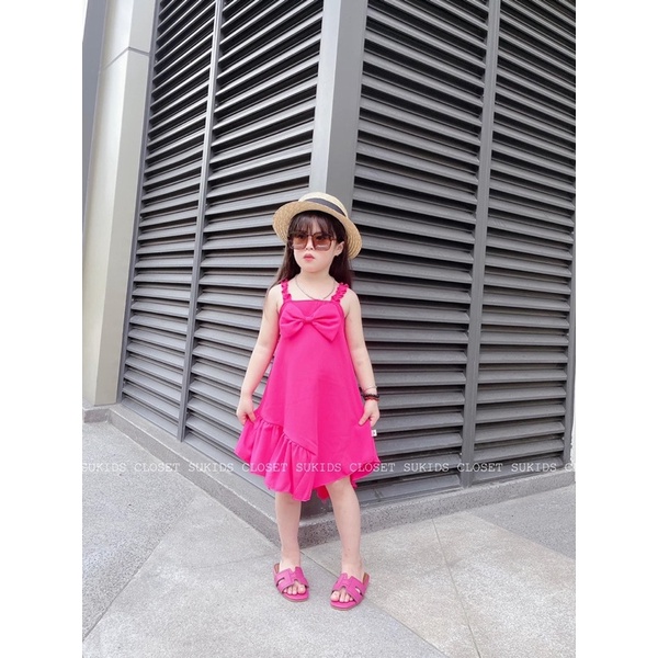 (15kg-25kg ) Váy Đũi 2 Dây Sun Bản To, Đi Du Lịch, Đi Biển Cực Xinh Cho Bé 16-25kg , Hottrend 2022