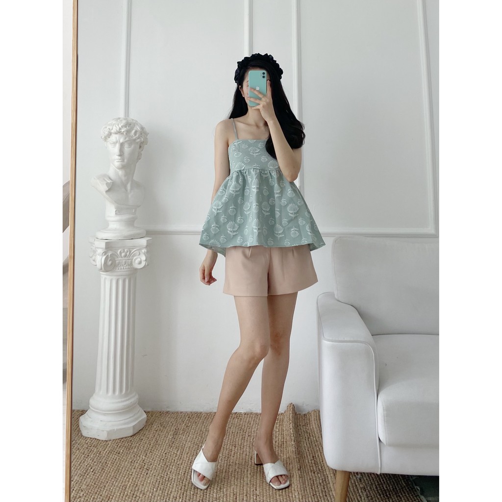 ÁO THIẾT KẾ - YA348 - LAURA PATTERN CAMI TOP | BigBuy360 - bigbuy360.vn