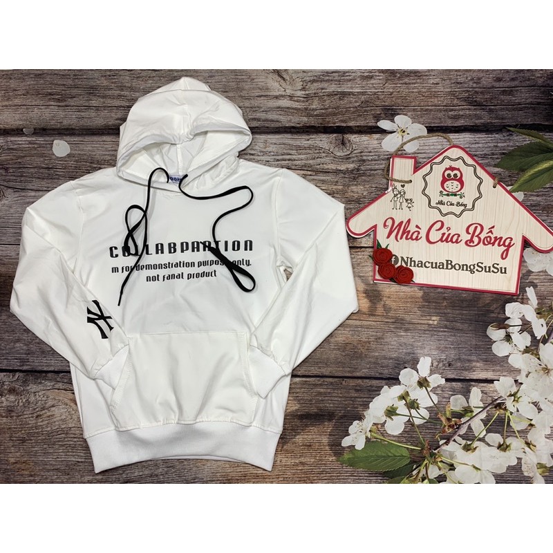 Áo hoodie bé trai chất thun cotton phối chữ NY size 24 - 40 kg