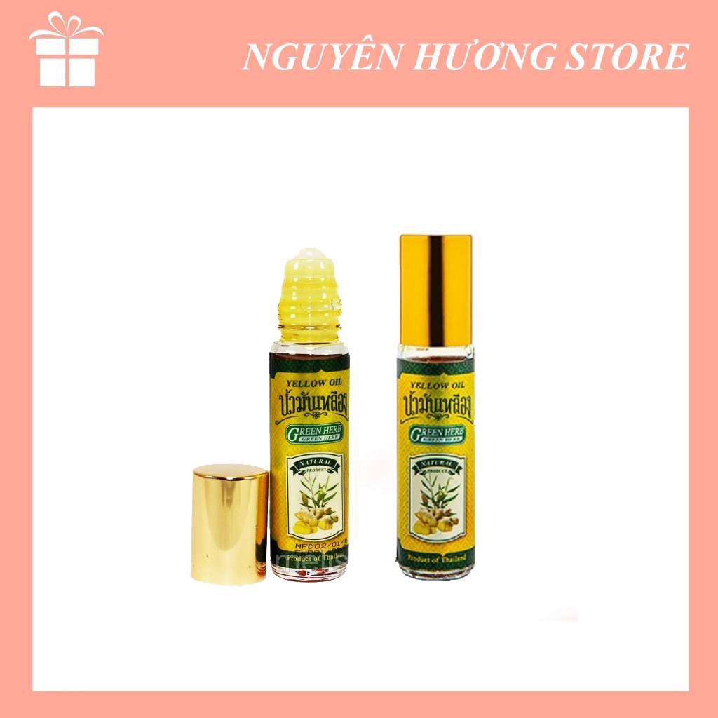 Dầu lăn Thái Lan gừng thảo dược Green Herb Yellow Oil