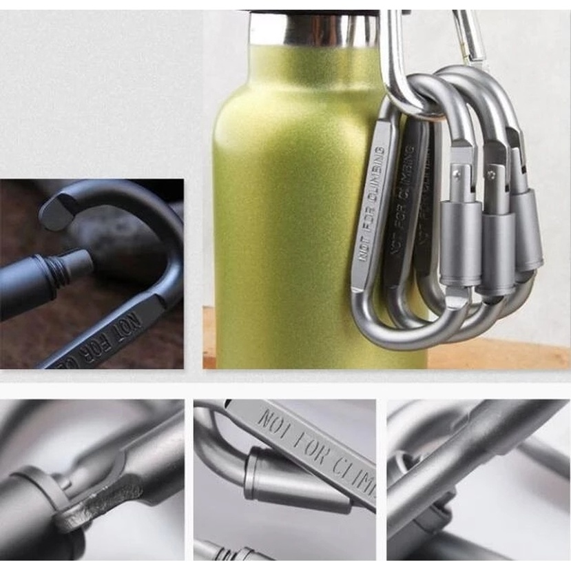 Móc Khóa Nhôm Dày 8Cm Hình Chữ D Bảo Vệ An Toàn Cho Ba Lô/Túi Xách