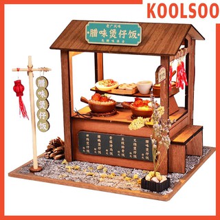 Mô hình nhà gỗ DIY Quán Cơm vỉa hè trung hoa Full Mika