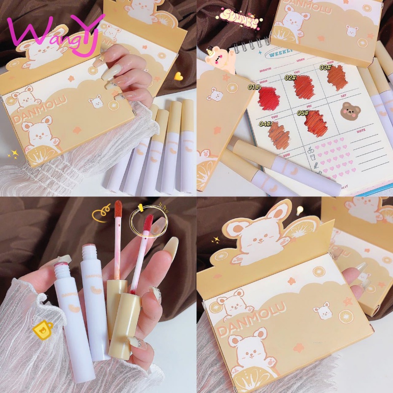 Bộ 5 Thỏi Son Kem Màu Nhung Lì Hiệu DANMOLU