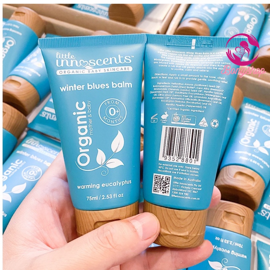 Dầu bôi ấm ngực Hữu cơ từ Khuynh Diệp  Little Innoscents Winter Blue Balm