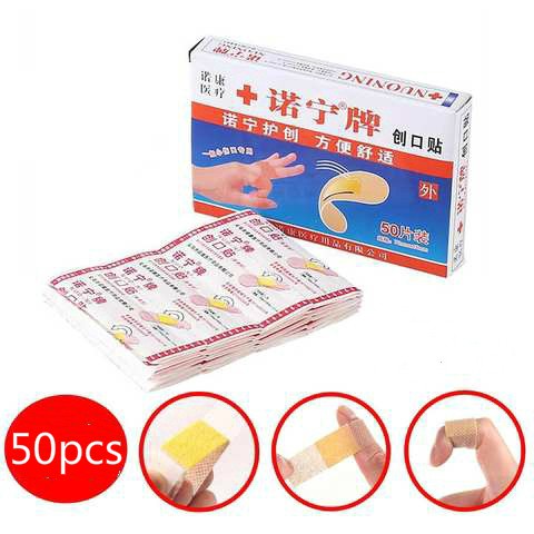 50 pcs Band-Aids Waterproof Breathable Disposable Medical Adhesive Bandage Wound Hemostasis Sticker Band First Aid Bandage