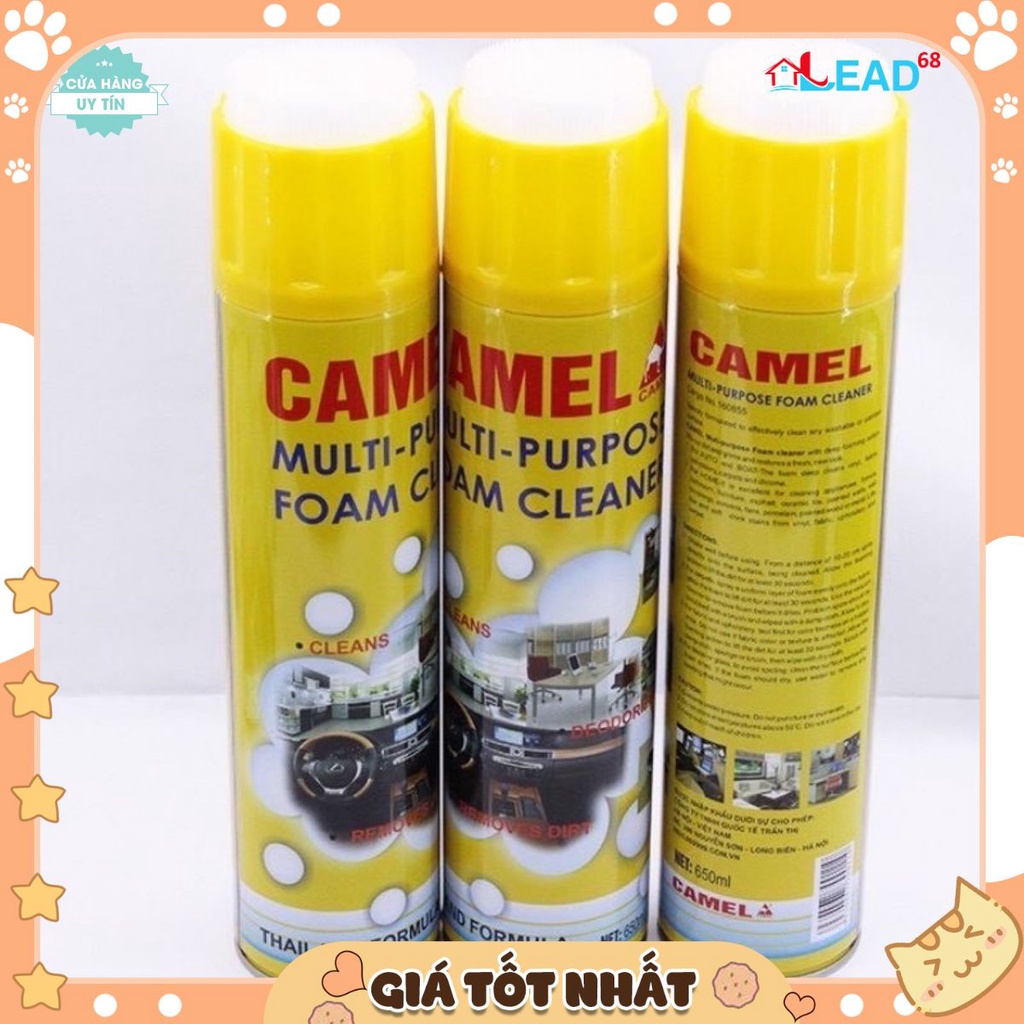 Chai xịt vệ sinh đa năng dạng bọt Camel , vệ sinh đồ gỗ,nội thất , sạch sẽ như mới