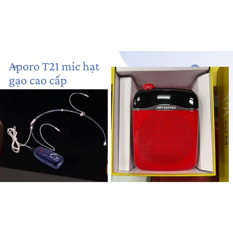 Loa trợ giảng không dây Aporo T9 2.4G mic hạt gạo siêu nhỏ HOT 2019