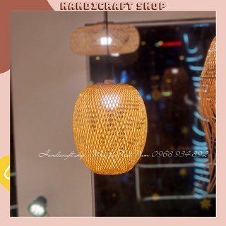 Lồng đèn mây tre thả trần - hình giọt nước - nan cật - hàng xuất khẩu - handicraft shop