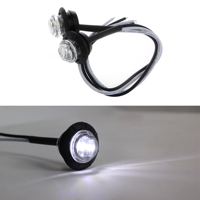 Set 2 Đèn LED Tròn Mini 3/4&quot; 3 Bóng Chống Thấm Nước Chuyên Dụng Cho Xe Tải