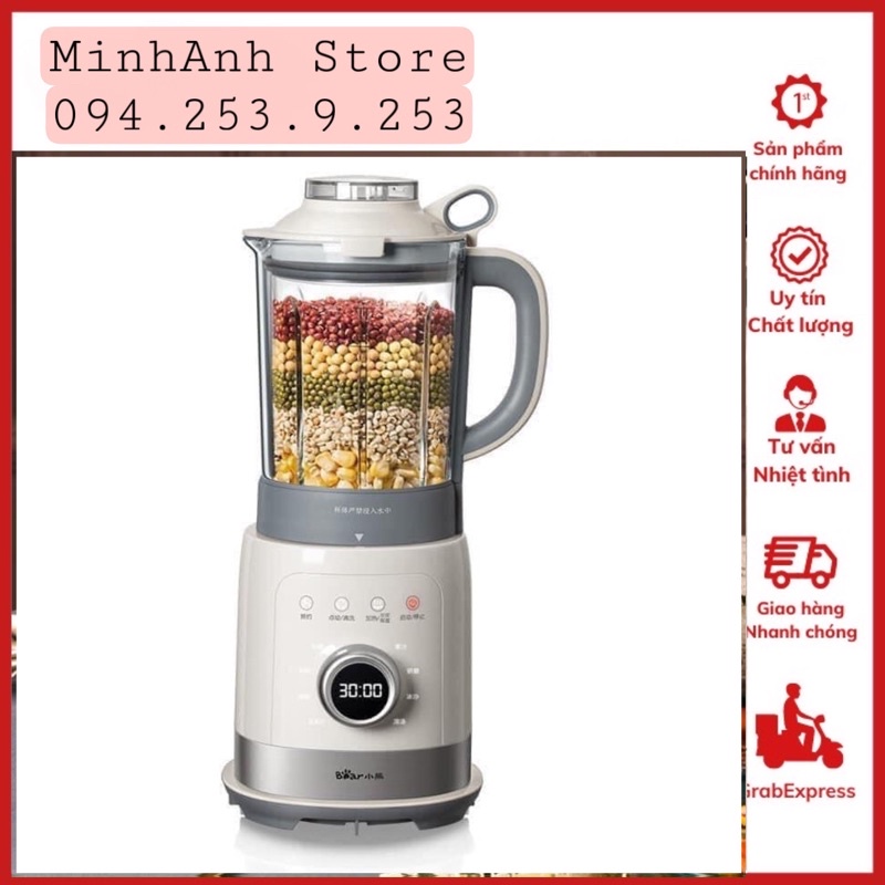 Máy Làm Sữa Hạt Đa Năng BEAR- Sữa Đậu Nành - Xay Sinh Tố - Bear PBJ-B10U5 1,5L- 8 Chế Độ Chức Nắng_Bảo Hành 1 Năm.