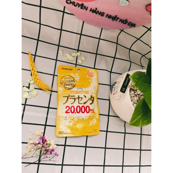 [Nội địa Nhật] Viên uống nhau thai PLACENTA Maruman 80v- viên uống làm đẹp all in one