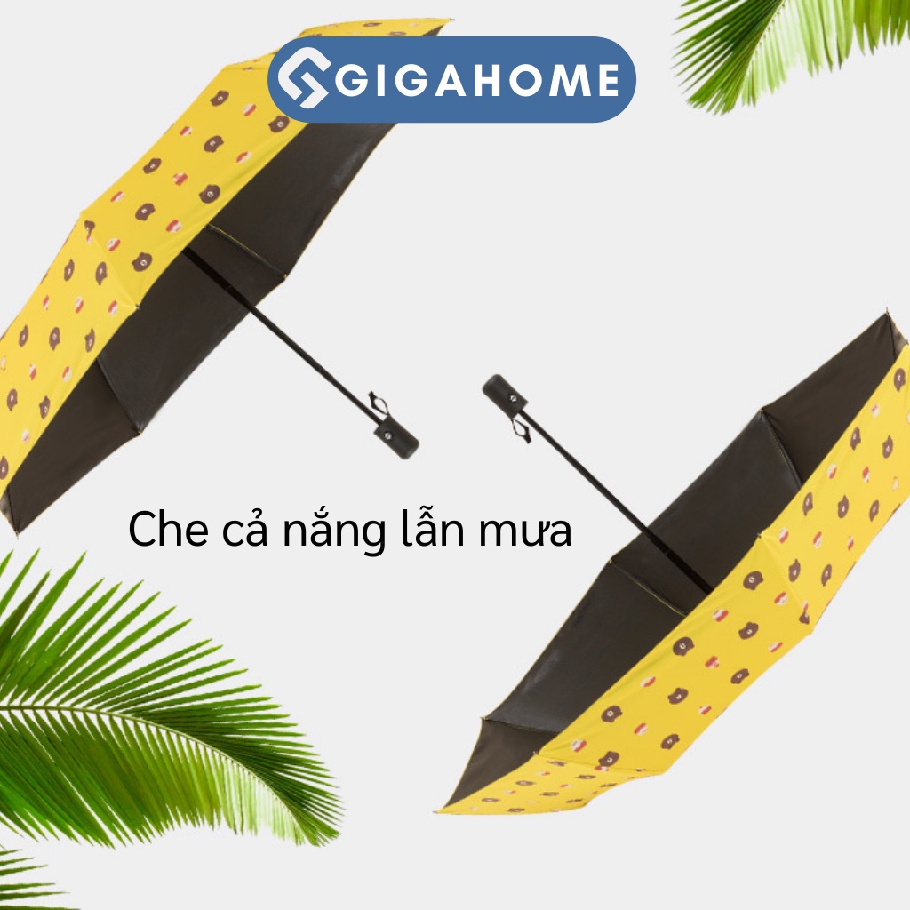 Ô Dù Che Mưa, Đi Nắng Hình Gấu Brown Chống Tia UV GIGAHOME Nhỏ Gọn Dễ Đem Theo 6998