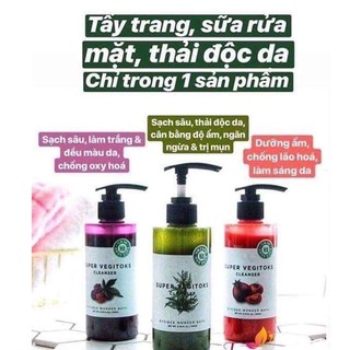 Sữa Rửa Mặt Thải Độc Rau Củ Super Vegitoks Cleanser