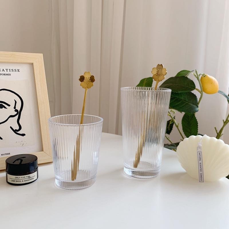 Ly Thủy Tinh Chịu Nhiệt Borosilicat Vân Sọc Dáng Loe