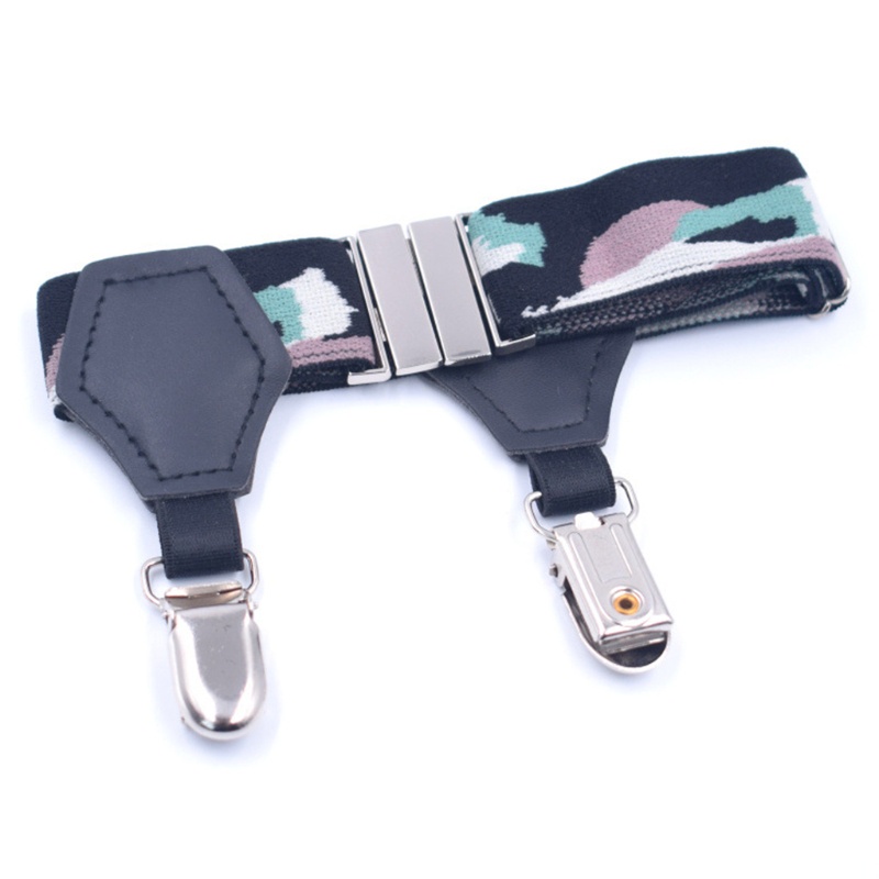 Set 2 Cặp Dây Nylon Đeo Vớ Họa Tiết Rằn Ri Co Giãn Chống Trượt Có Thể Điều Chỉnh Cho Nam Nữ