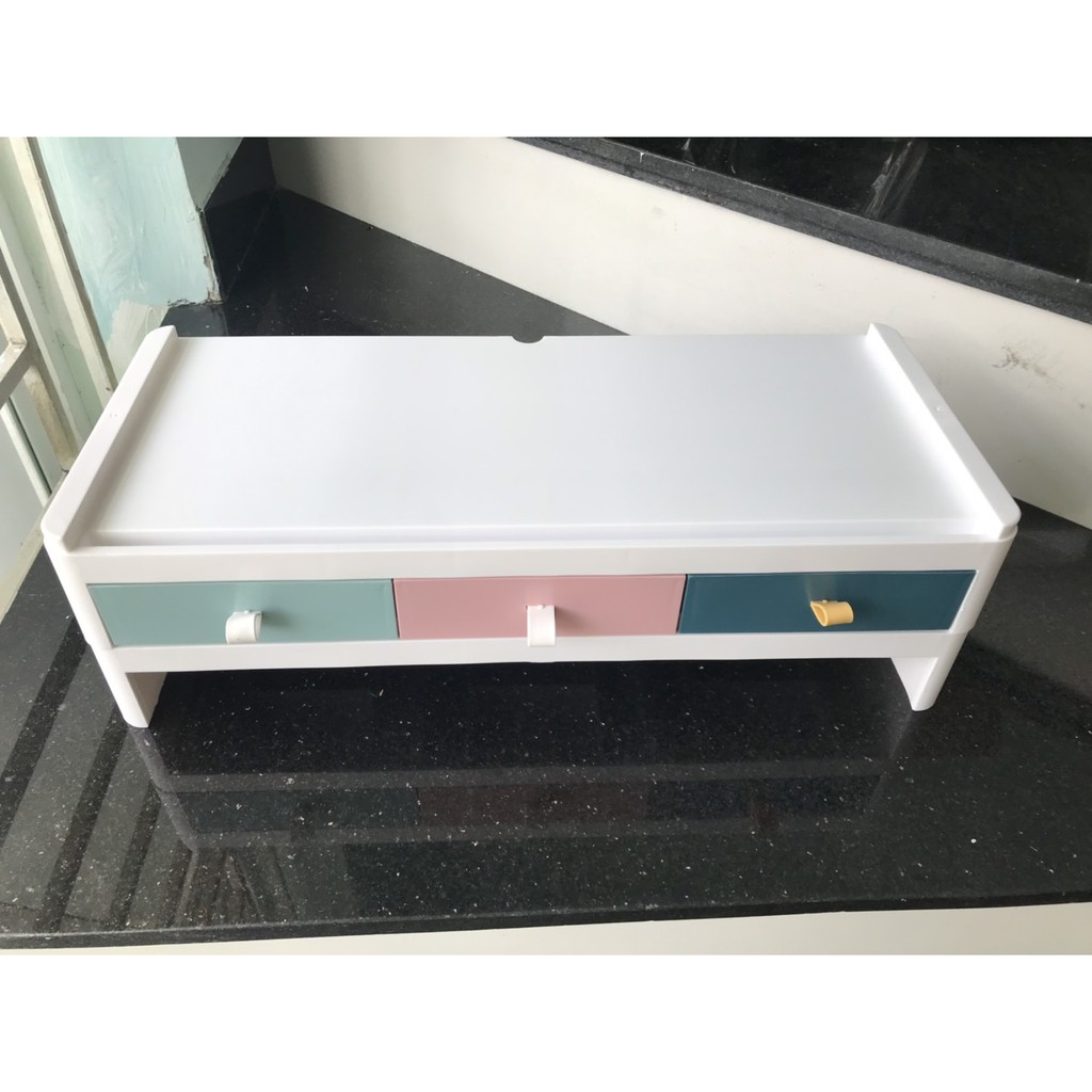 Bàn nhựa dùng để tăng độ cao đặt máy tính bàn hoặc laptop 2 tầng