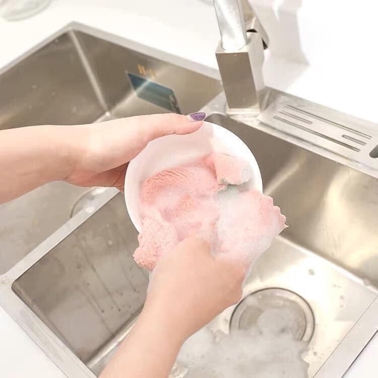 Bộ 10 Khăn Lau Chùi Đa Năng 2 Mặt Thấm Hút Nhanh Vải Mịn Lau Tay, Chén Bát Nhà Bếp Sạch Sẽ