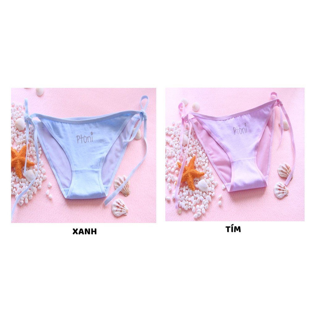 Quần Lót Nữ Cotton ❤️FREESHIP❤️ Quần Lót Ren Thắt Nơ Hông Sexy điệu đà mẫu NK016