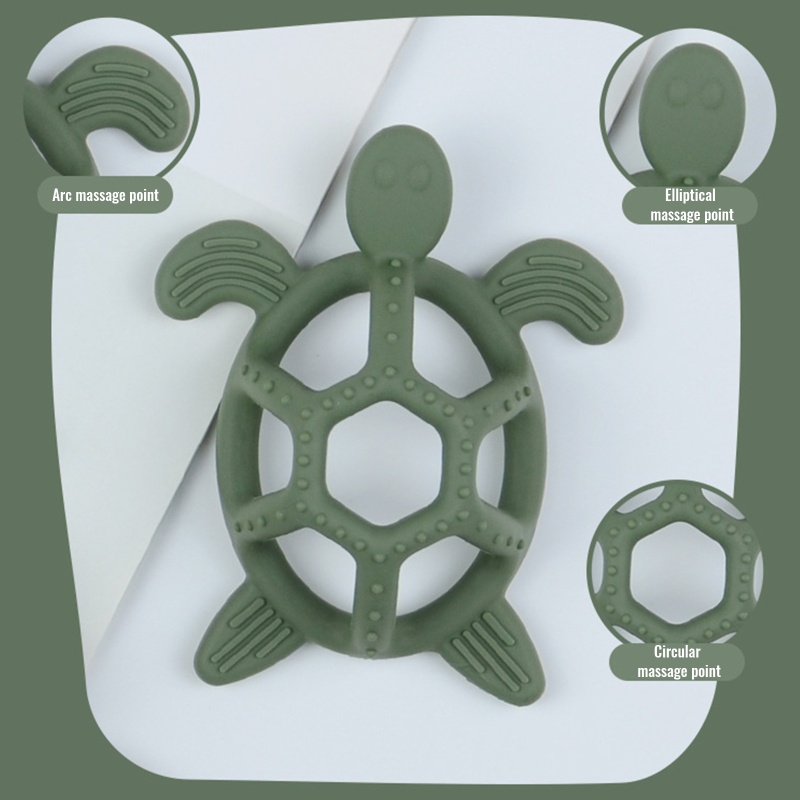 Đồ Chơi Gặm Nướu Hình Rùa Biển Hoạt Hình Bằng Silicone Dành Cho Trẻ