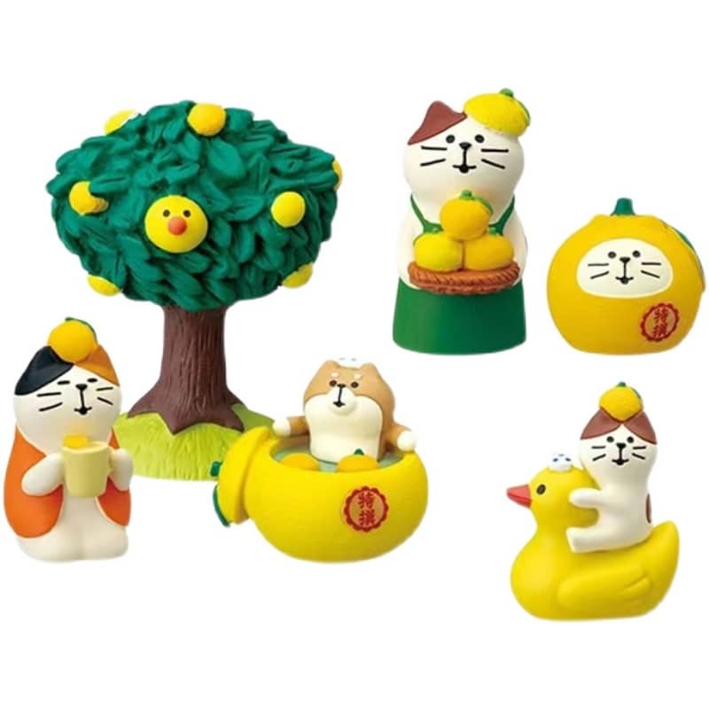 Mô Hình chú mèo Zakka Phong Cách Nhật Bản Serie Trái Chanh Lemon