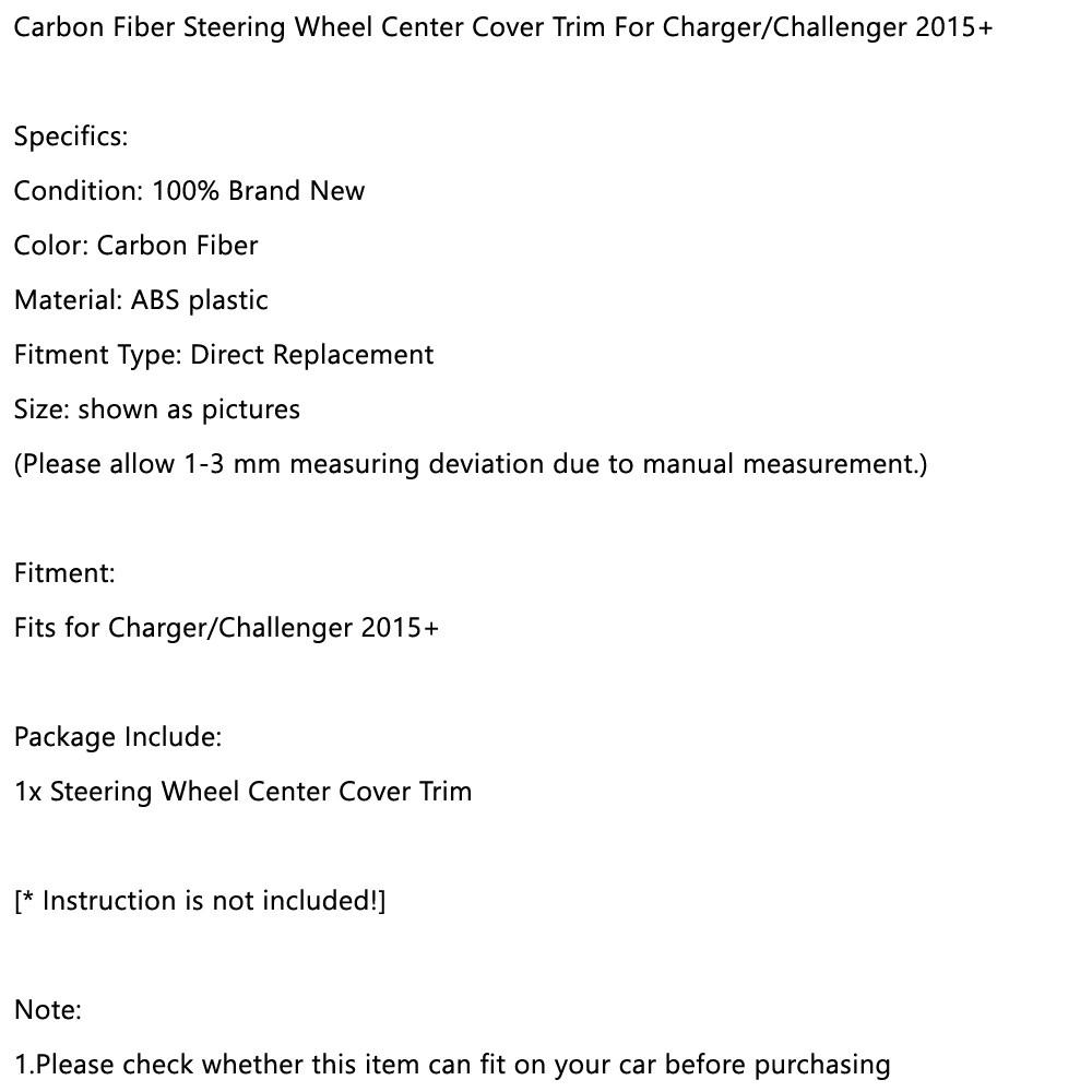 Ốp Viền Vô Lăng Xe Ô Tô Bằng Sợi Carbon Cho Charger / Challenger 2015 +