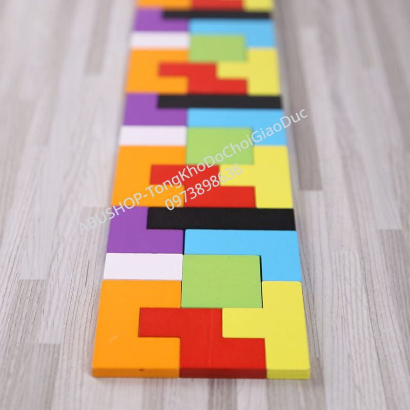 Combo TETRIS và TRÍ UẨN tangram - Đồ chơi trí tuệ size đại hàng chuẩn cho bé