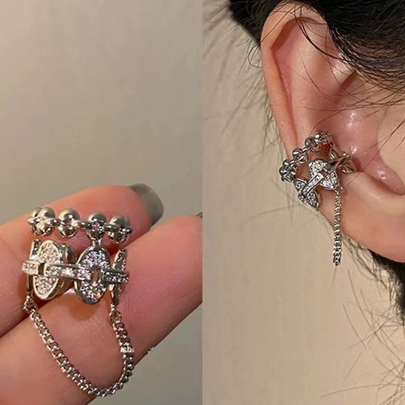 Khuyên Kẹp Vành Tai Tua Rua Không Cần Xỏ Lỗ Phong Cách Thời Trang Mới Cao Cấp niche Dành Cho Bạn Nữ