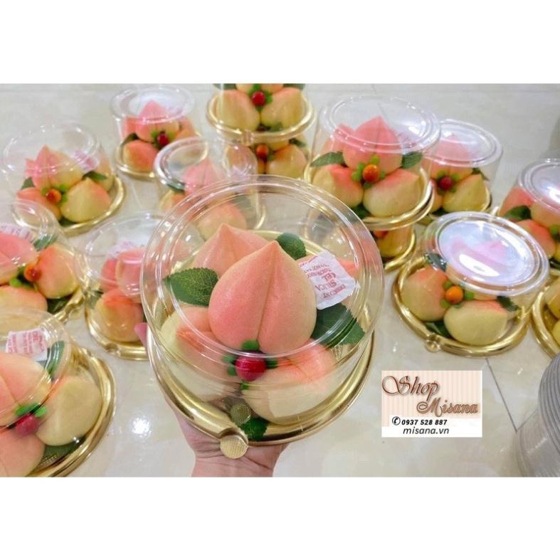 Bộ 10 hộp nhựa tròn đế vàng A1680 kích thước 16x16x8cm