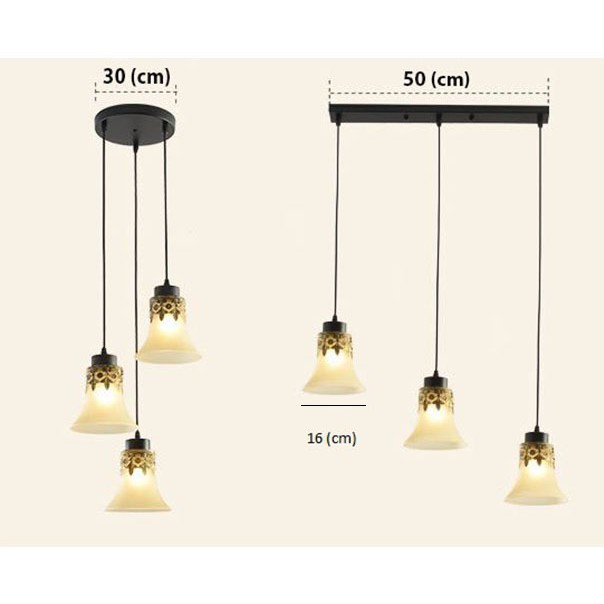 Bộ đèn thả MONSKY KDAD cao cấp kèm bóng LED chuyên dụng và đế ốp trần