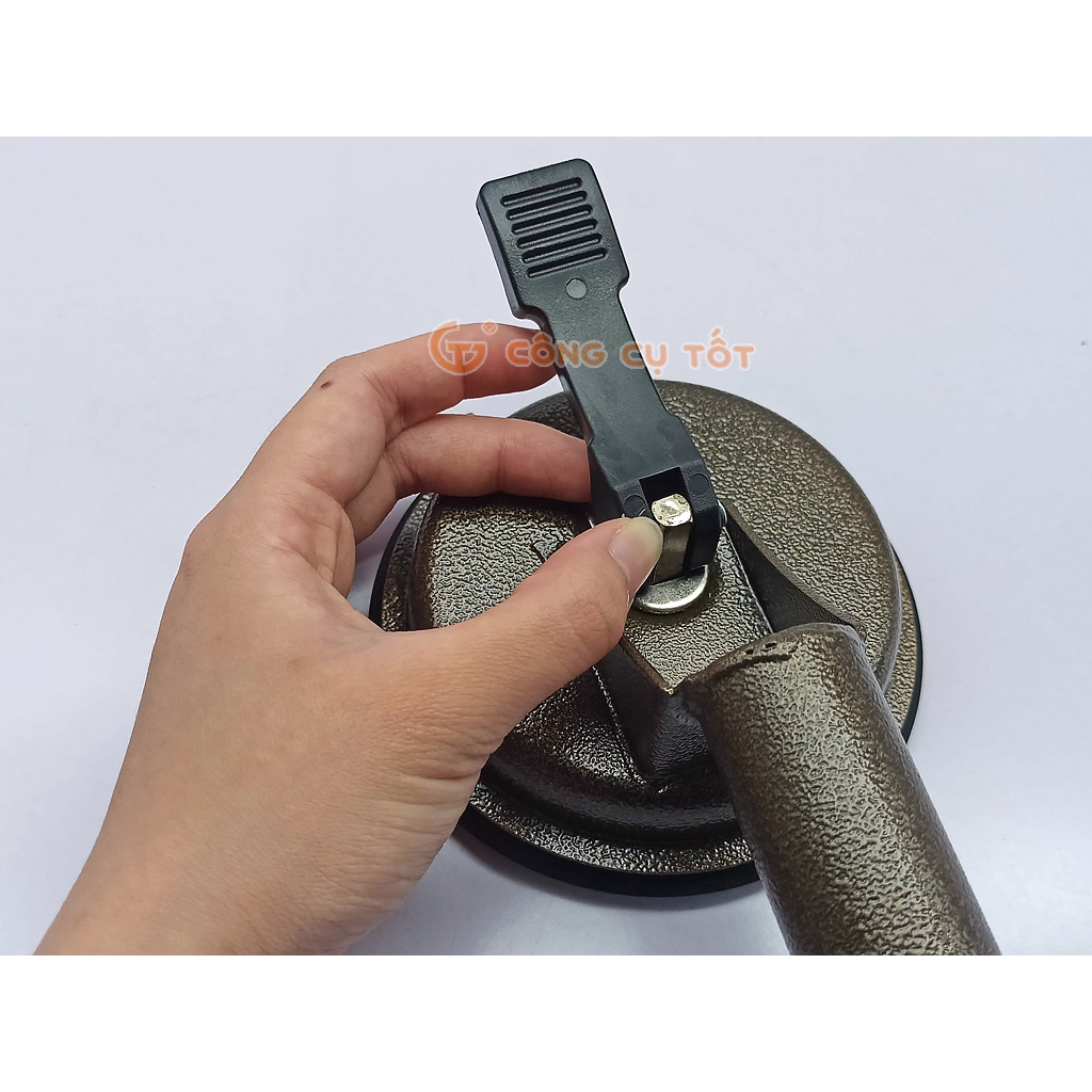 Tay hít kính - hút gach 3 chấu Φ118mm màu xám