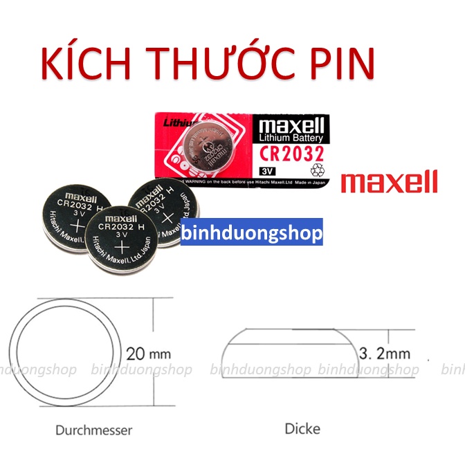 Vỉ 5 viên pin máy đo đường huyết Maxell CR2032 (Made in Japan)